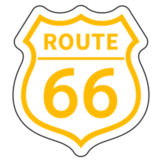 Route 66 Sticker (Yellow)